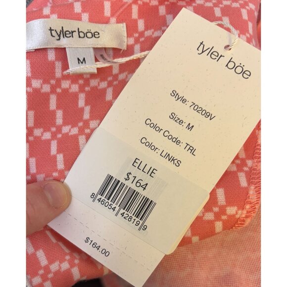 NWT Tyler Boe Ellie Dress Coral Links Ruffle Sleeve M - Picture 4 of 5